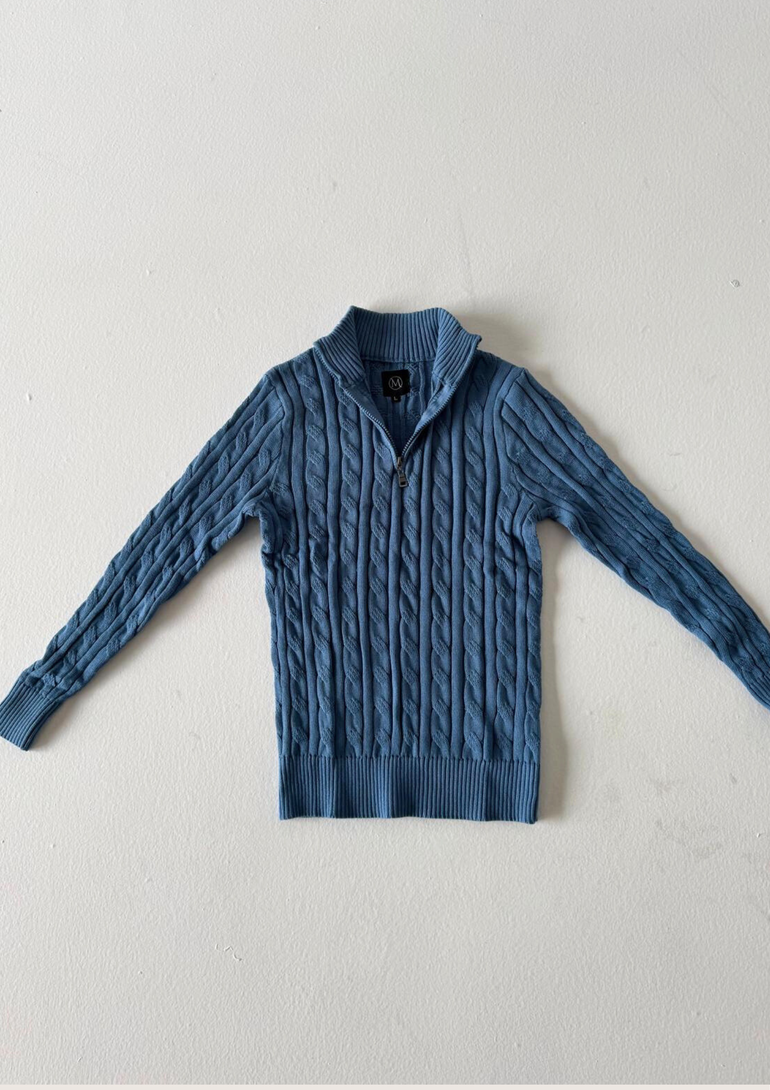 Q-zip: Men's Casual Pullover | Sky Blue