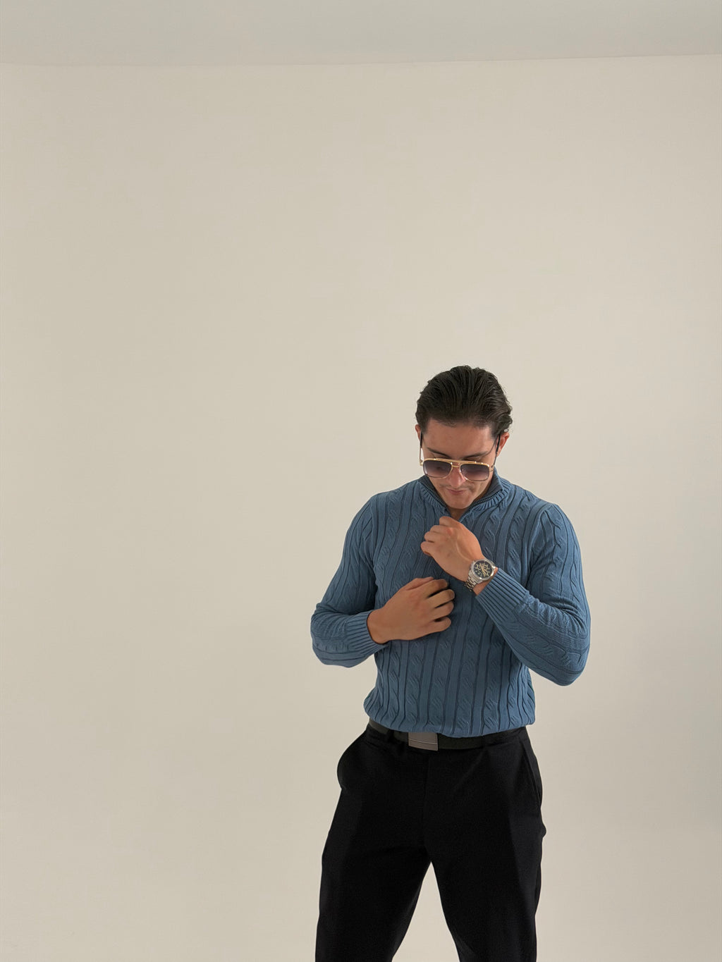 Riviera Quarter Zip | Sky Blue