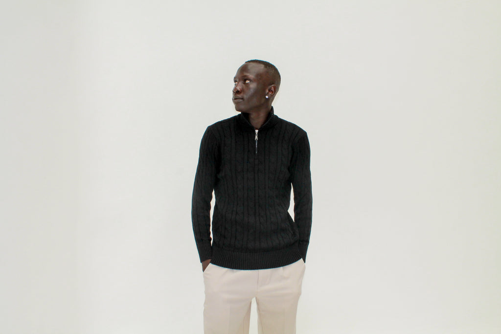 Riviera Quarter Zip | Black