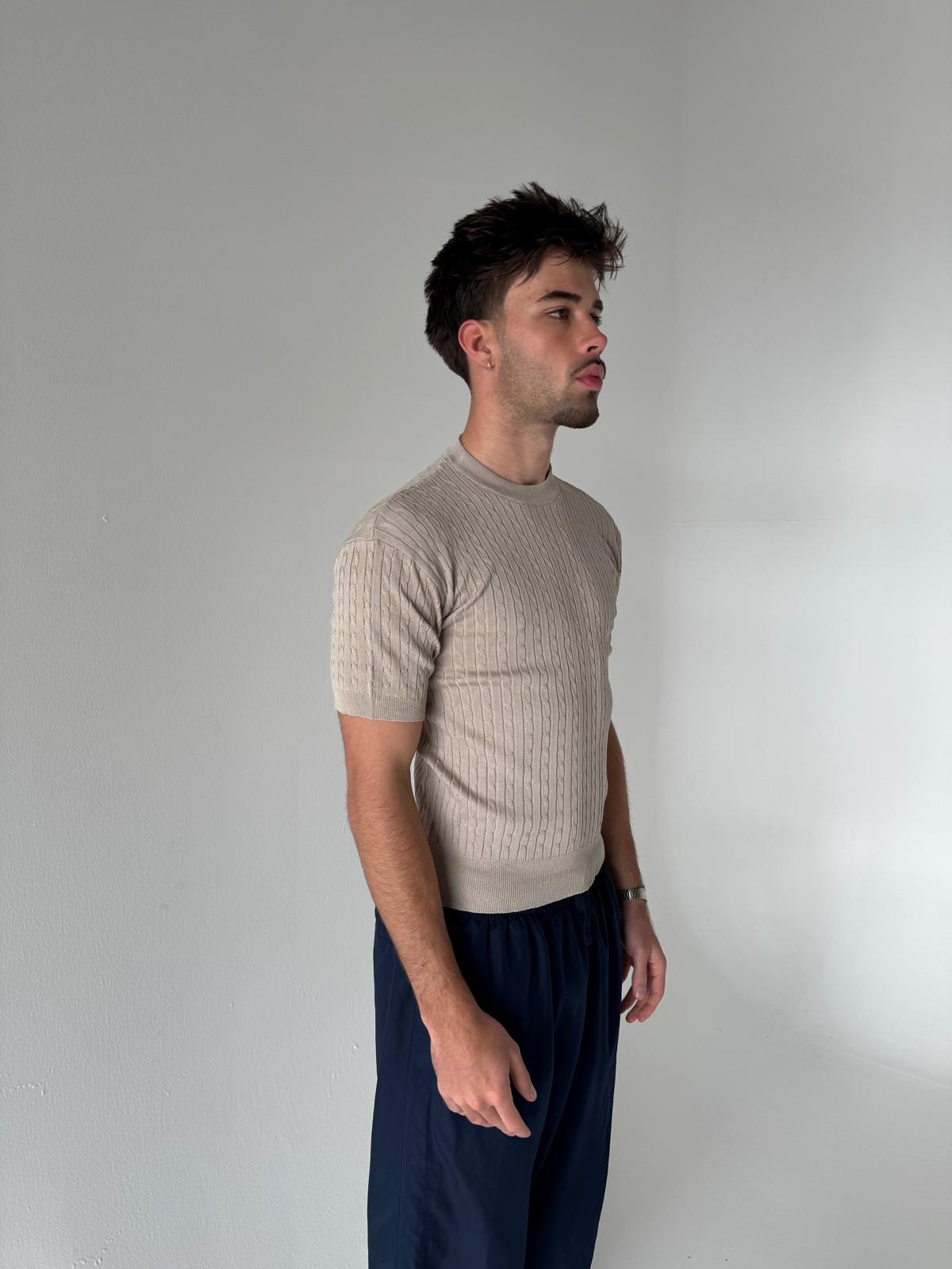 Short Sleeve Knit Sweater | Oat